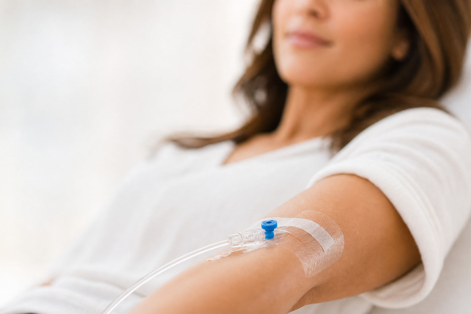 IV therapy being administered at home